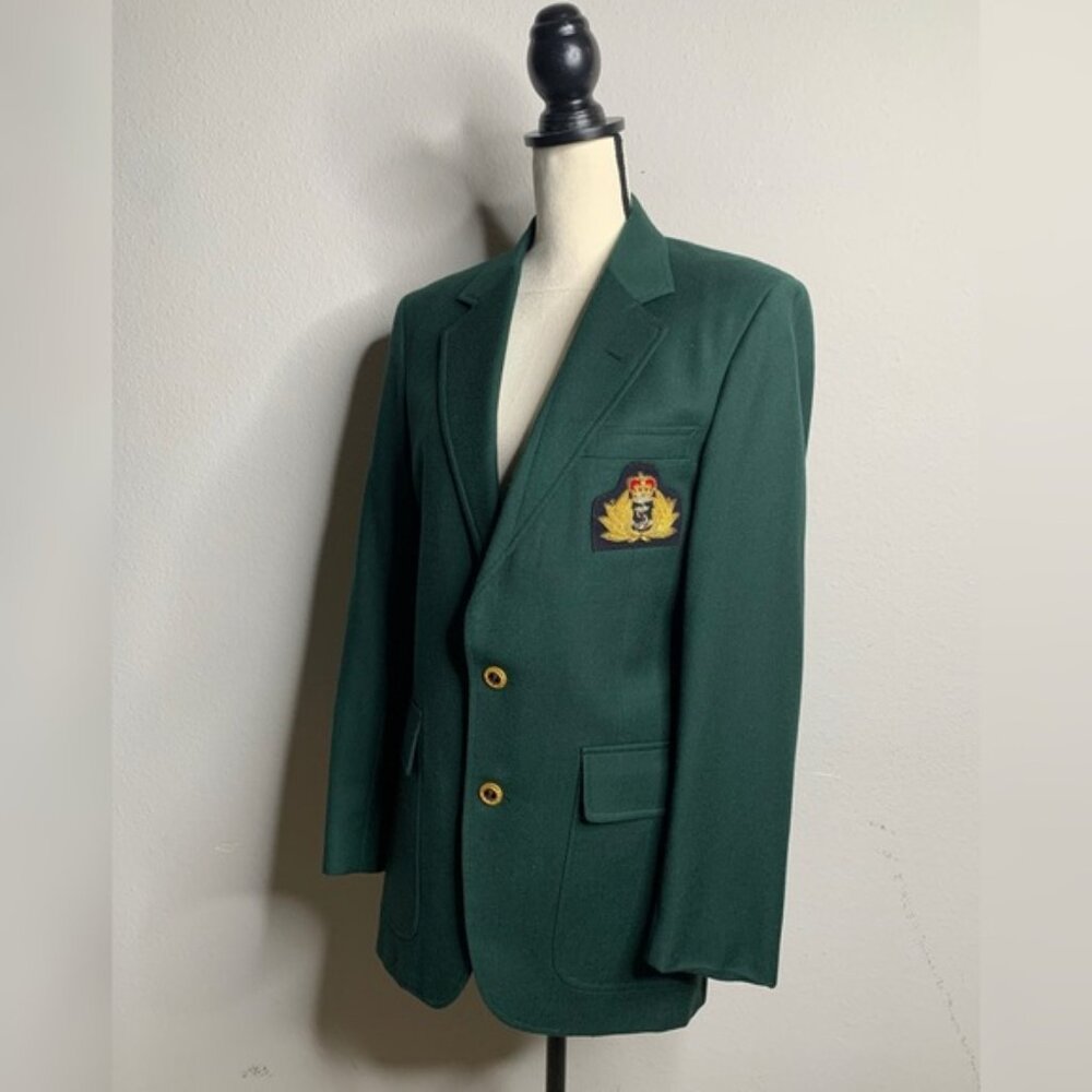 Vintage Dark Green Single-Breasted Blazer - Picture 4 of 12